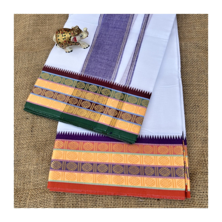 Dhotí široký pruh, široká zlatá bordura