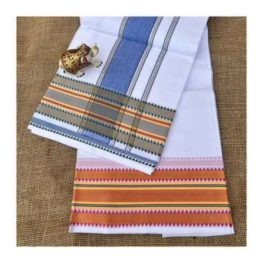 Dhotí široký pruh, široká zlatá bordura