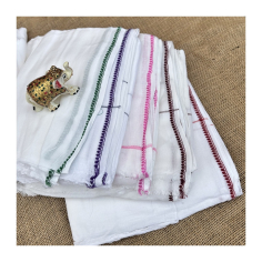 Dhotí tenký proužek, bordura s lístky