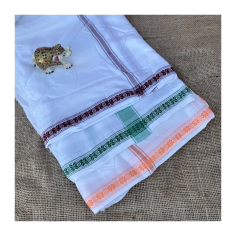 Dhotí 3 pruhy, bordura se čtyřlístky