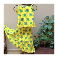 Dívčí set - top a sukně, sloni a velbloudi, vel. 32