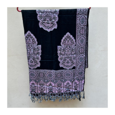 Čadar kašmírový vzor, modrý/černý 2