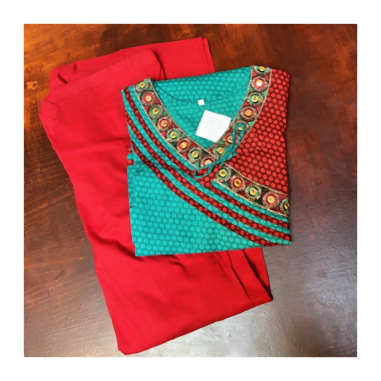 Punjábí bavlna, dl. rukáv, rájastán. výšivka, bez dupatty, vel. 40