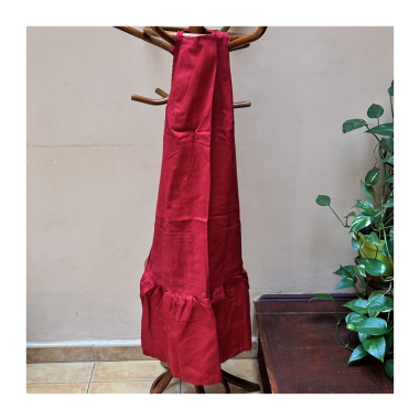 Zástěra bavlněná červená s kanýrem