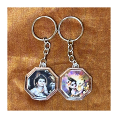 Klíčenka 6-úhelník 8 dvojic obrázků, průměr 3,5 cm