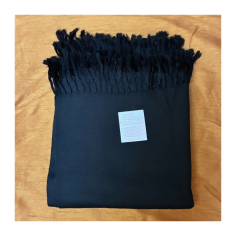 Čadar vlněný černý / sytě tmavě modrý