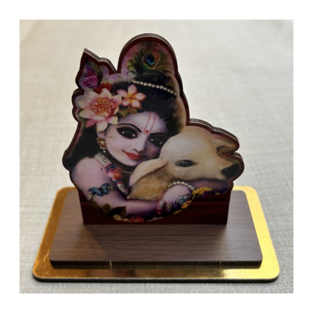 Dřevěný obr. na podstavci Krišna dítě, 4 typy