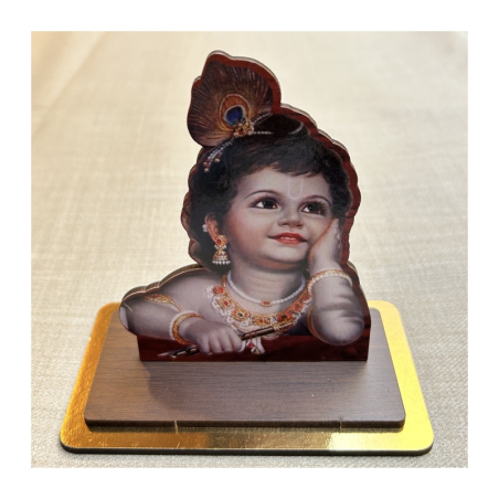 Dřevěný obr. na podstavci Krišna dítě, 4 typy