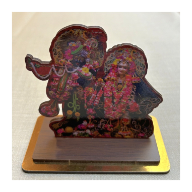 Dřevěný obr. na podstavci Rádha Krišna, 3 typy