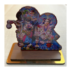 Dřevěný obr. na podstavci Rádha Krišna, 3 typy 2