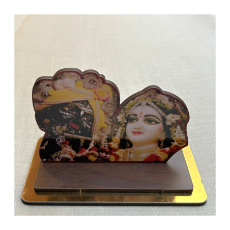 Dřevěný obr. na podstavci Rádha Krišna, 3 typy