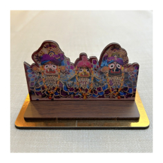 Dřevěný obr. na podstavci Jaganáth, Subhadra, Baladév