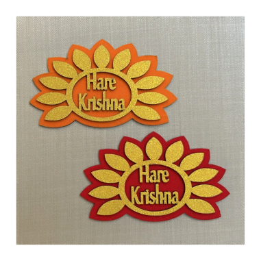 Dřevěná nálepka Haré Krishna, angl./sanskrt