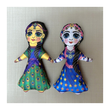 Panenky Gopí Lalita (zlatá) & Vishakha