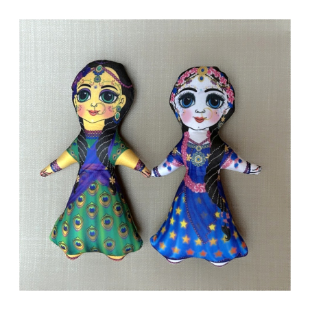 Panenky Gopí Lalita (zlatá) & Vishakha