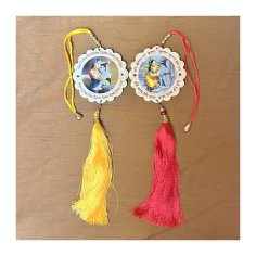 Oboustr. obrázek Krišna s Jašódou, Damodar k zavěšení