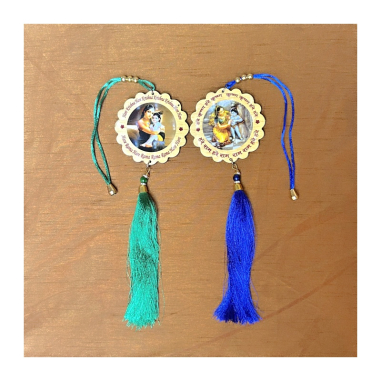 Oboustr. obrázek Krišna s Jašódou, Damodar k zavěšení