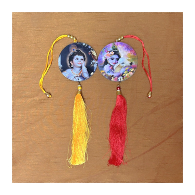 Oboustr. obrázek malý Krišna k zavěšení