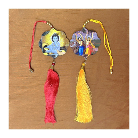 Oboustr. obrázek Krišna a Gaura Nitai k zavěšení