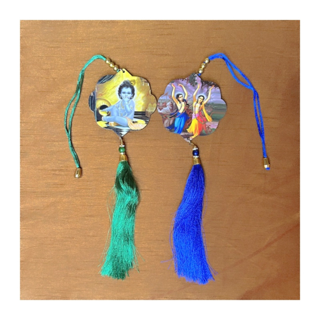 Oboustr. obrázek Krišna a Gaura Nitai k zavěšení