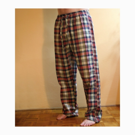 Kalhoty pánské vel. M černo-šedé kostkované