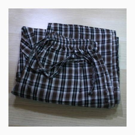 Kalhoty pánské vel. M černo-šedé kostkované