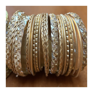 Náramky sada 24 ks jednobarevné se zlatým