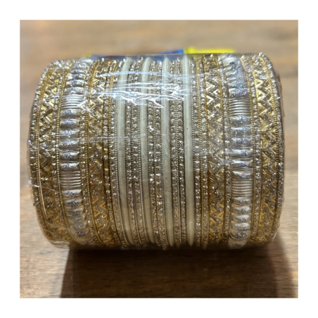 Náramky sada 24 ks jednobarevné-zlaté s kamínky