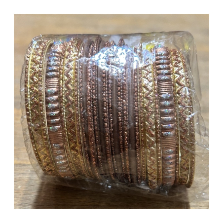 Náramky sada 24 ks jednobarevné-zlaté s kamínky