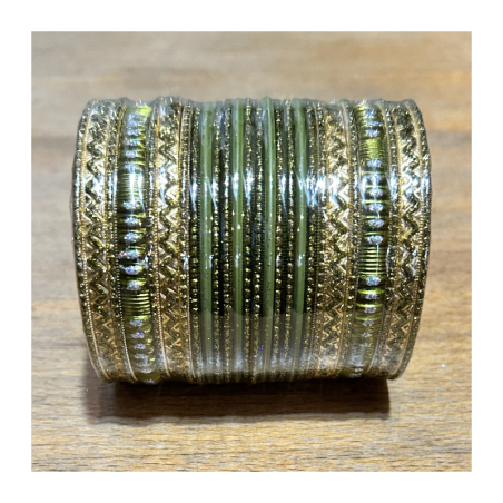 Náramky sada 24 ks jednobarevné-zlaté s kamínky