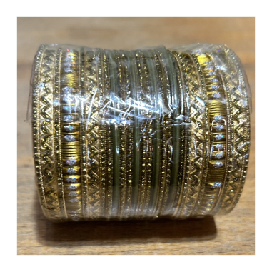 Náramky sada 24 ks jednobarevné-zlaté s kamínky