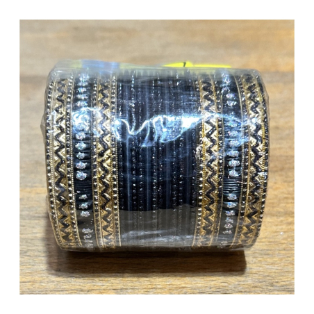 Náramky sada 24 ks jednobarevné-zlaté s kamínky