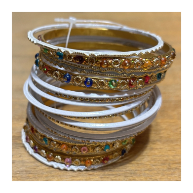 Náramky sada 24 ks zlaté a jednobarevné, různé