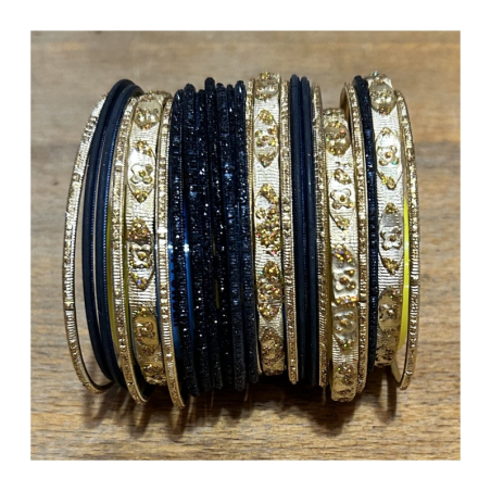 Náramky sada 24 ks zlaté a jednobarevné, různé