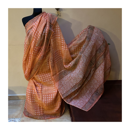 Sárí viskóza oranžové