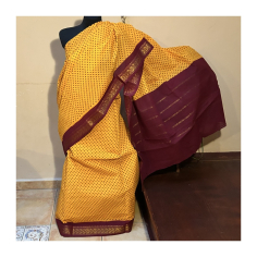 Sárí bavlna oranžová-bordó