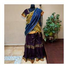 Gopi dress s čoli a dupattou fialový, vel. S/M