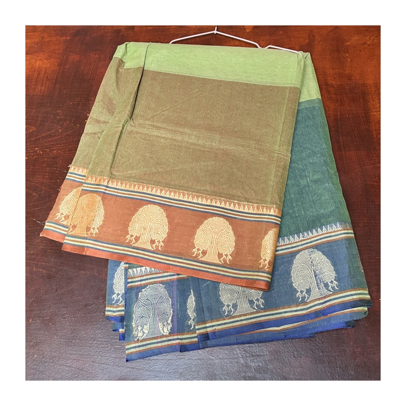 Sárí bavlna tkaný vzor, bordó / růžová / zelená