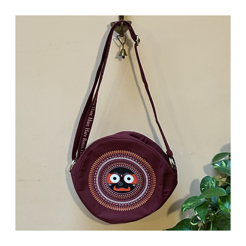 Kabelka přes rameno kruhová vínová, pr. 28 cm