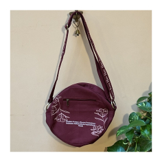 Kabelka přes rameno kruhová vínová, pr. 28 cm 2