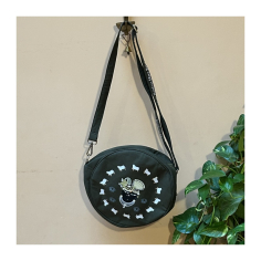 Kabelka přes rameno kruhová petrolejová, pr. 28 cm