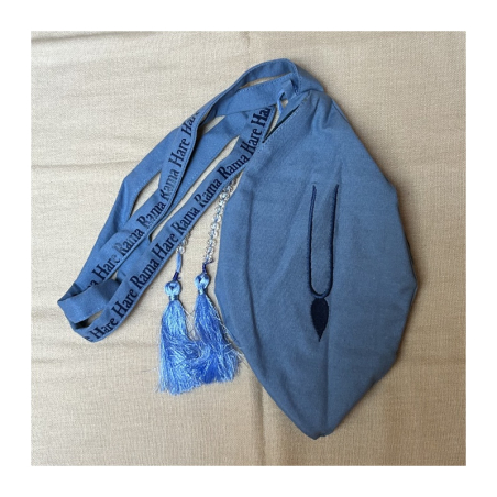 Japa pytlík vyšívaný modrý Krišna s flétnou, vel. M, L