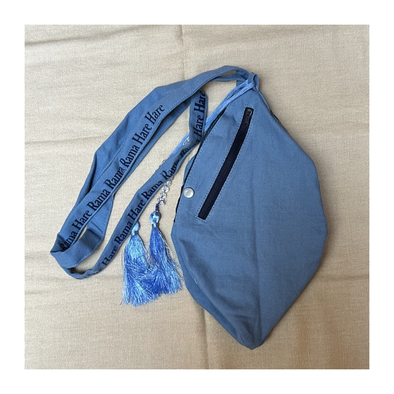 Japa pytlík vyšívaný modrý Krišna s flétnou, vel. M, L