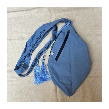 Japa pytlík vyšívaný modrý Krišna s flétnou, vel. M, L