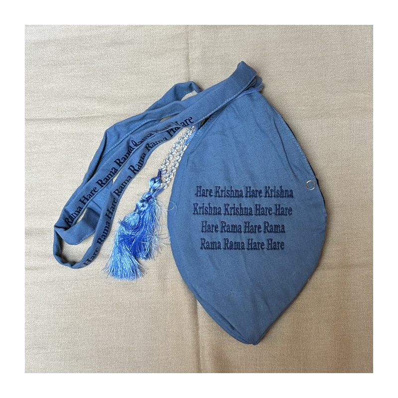 Japa pytlík vyšívaný modrý Krišna s flétnou, vel. M, L