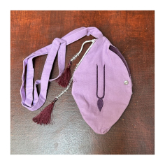 Japa pytlík vyšívaný lila Krišna s Kaliyou, vel. M, L 2