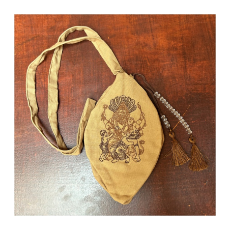 Japa pytlík vyšívaný hnědý Nrsimhadév, vel. M, L