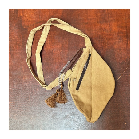 Japa pytlík vyšívaný hnědý Nrsimhadév, vel. M, L