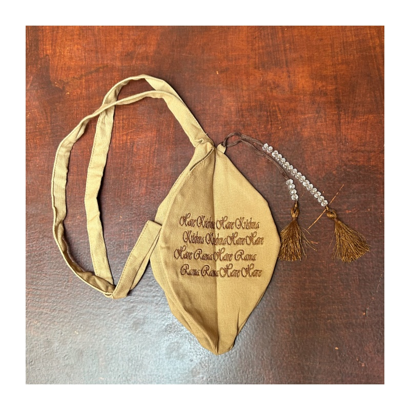 Japa pytlík vyšívaný hnědý Nrsimhadév, vel. M, L