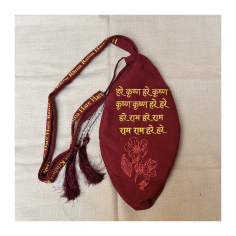 Japa pytlík vyšívaný bordó Mahá Mantra, vel. M, L